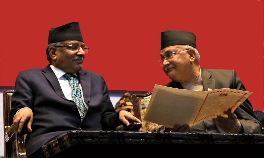 ओली–दाहालको एक्ला एक्लै वार्ता जारी