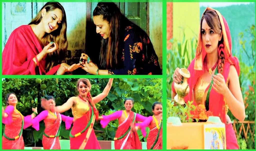 आँगनीमा राजु र टिका पुनको तीज रौनक