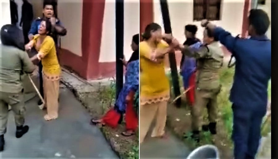 रूकुममा प्रहरीको बर्दीधारीले महिलालाई निर्घात कुटपिट गरेको भिडियो सार्वजनिक