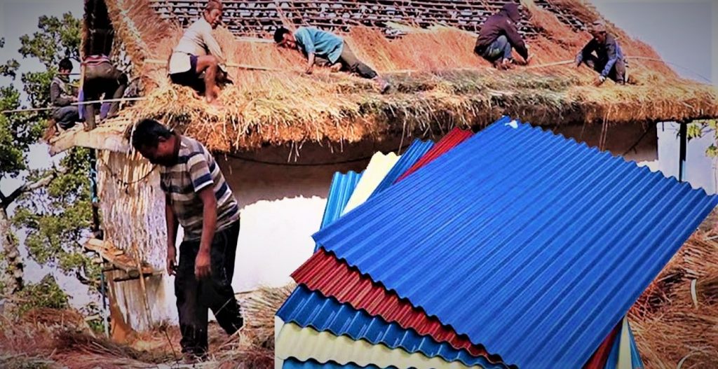 खर फालेर २३८८ घरमा जस्तापाताको छाना