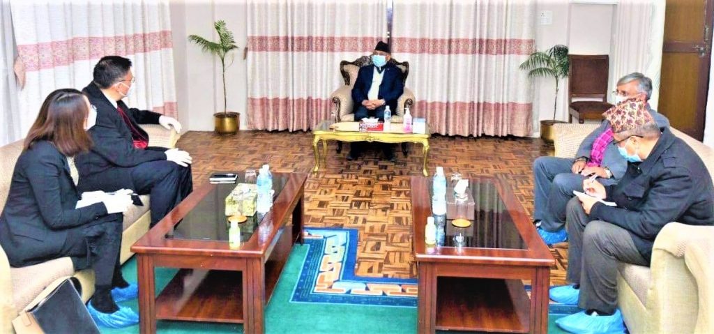 चिनियाँ टाेलीलाइ ओलीले भने, ‘नेकपाको मिल्ने बिन्दु छैन’