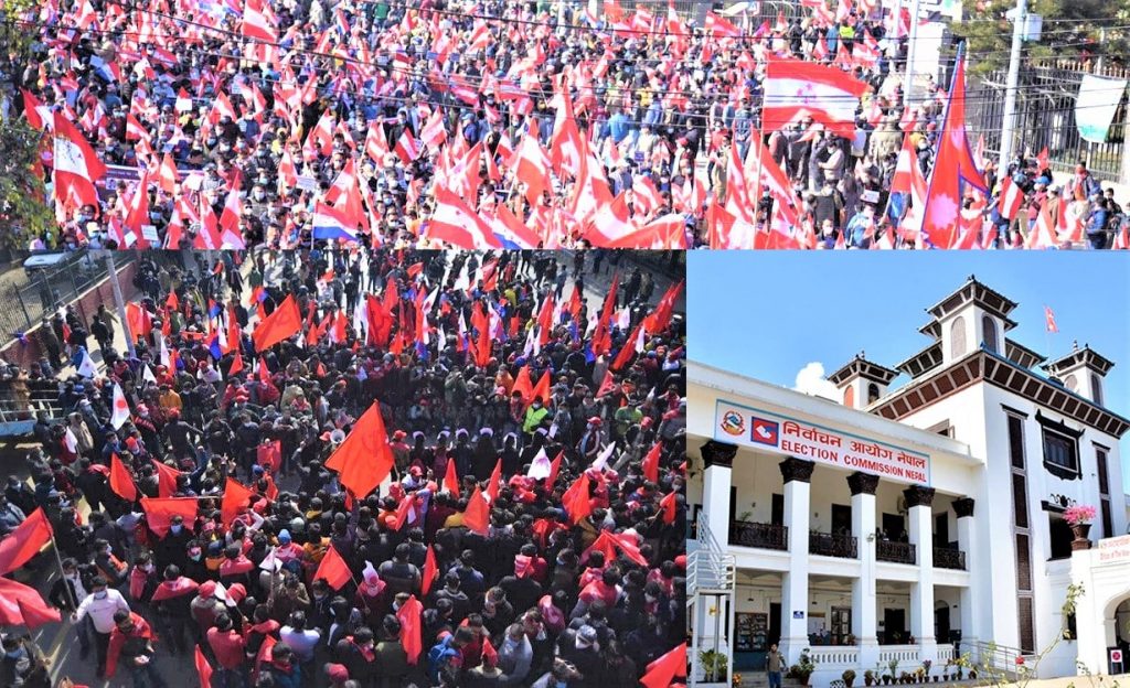सरकार चुनावमा होमिरहेका बेला दलहरु देशभर आन्दोलन र विरोध प्रदर्शनमा