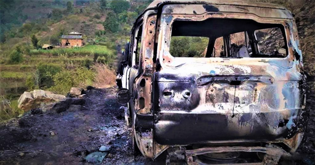 सभापति सिंह चढ्ने सरकारी गाडी अज्ञात समुहले  जलायो