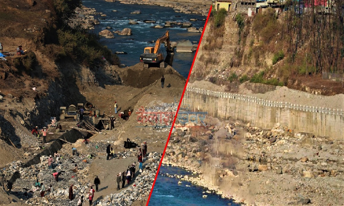 महाकालीमा भारतको दादागिरी,नेपालको आग्रहलाई बेवास्ता गर्दै एकतर्फी तटबन्ध बनाउदै image