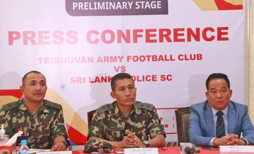 एएफसी कप २०२१ को प्रारम्भिक खेलमा त्रिभुवन आर्मी र श्रीलङ्का पुलीसबीच प्रतिस्पर्धा