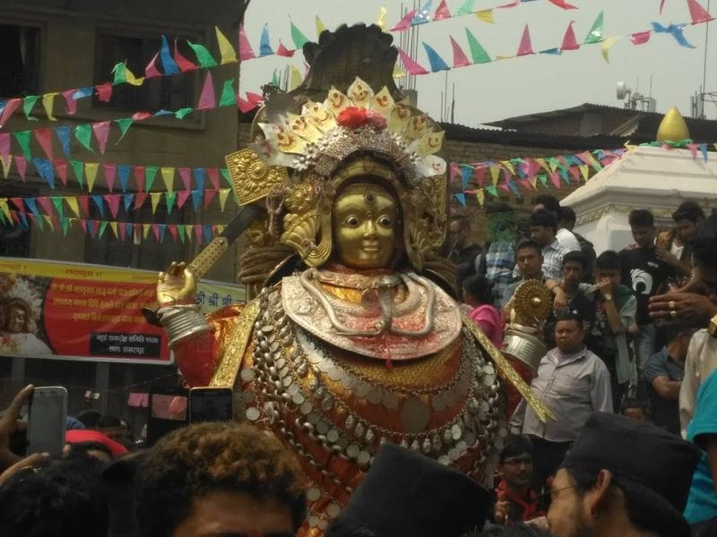 साँखु बजार स्यानिटाइज गरेर बज्रयोगिनीको मूल जात्रा