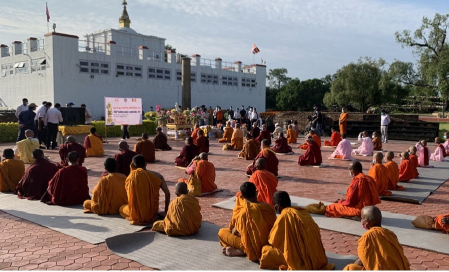 सीमित व्यक्तिको उपस्थितिमा लुम्बिनीमा प्रार्थना