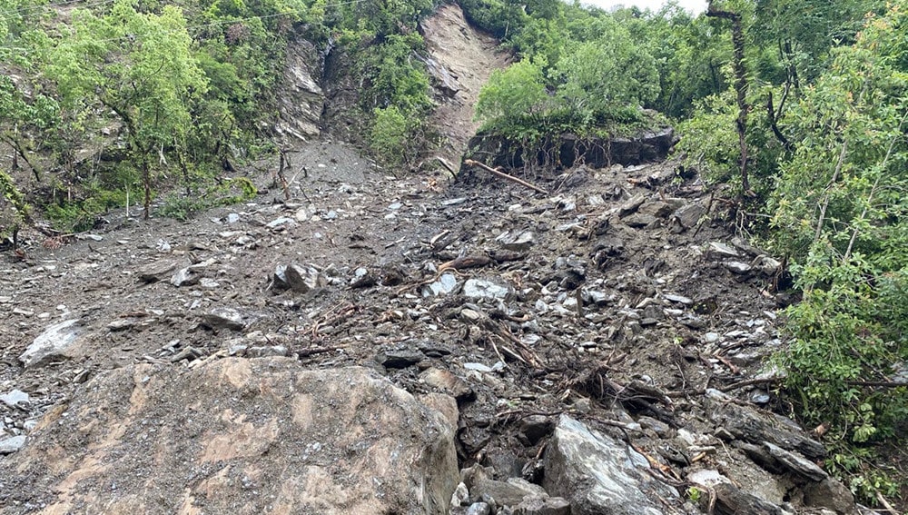 वर्षाले व्यासका ५५ घरमा क्षति