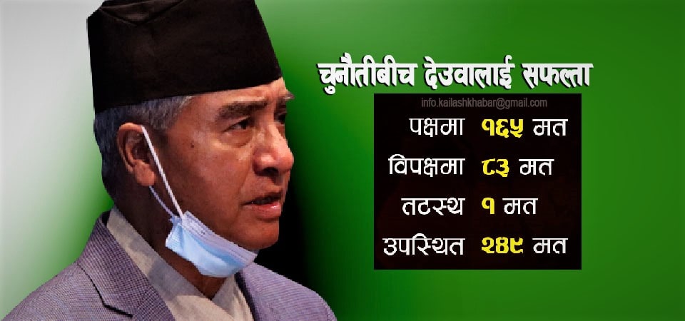 पुनर्स्थापित संसदः प्रधानमन्त्री देउवाले पाए विश्वासको मत