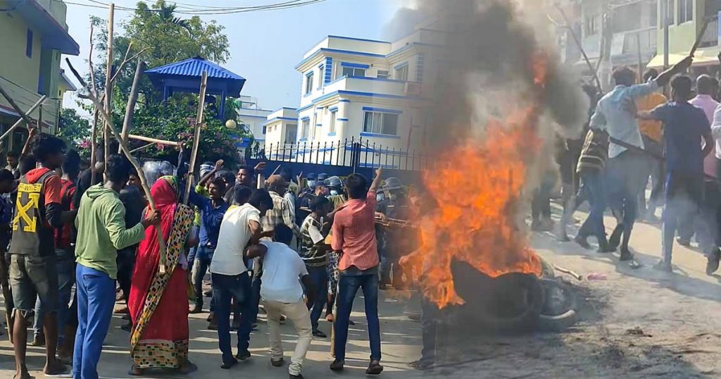 सुनसरीको जिल्ला प्रहरी कार्यालय तनाव ग्रस्त, प्रहरीसहित दजर्न बढी घाइते
