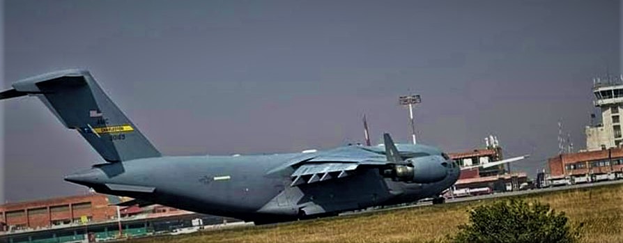 काठमाडौंमा अमेरिकी एयरफोर्सको जहाज अवतरण image
