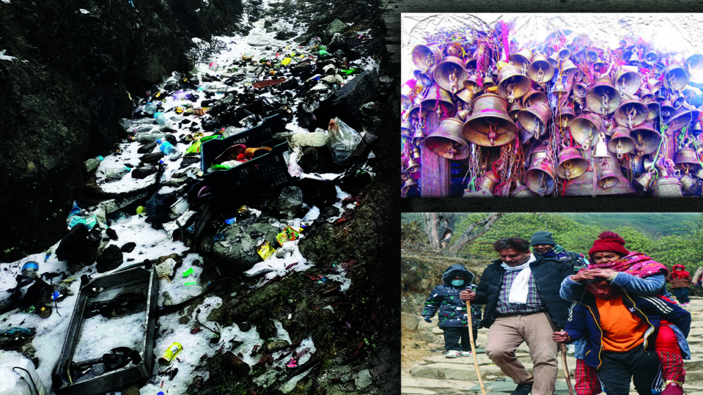 पाथीभरा पदमार्ग आसपास फोहरको थुप्रो, पदयात्री नाक खुम्च्याउन थाले