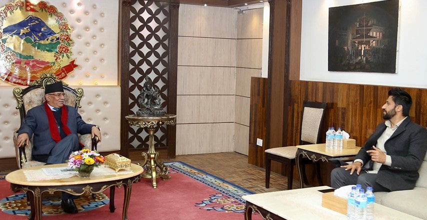 लामिछाने र प्रधानमन्त्रीबीच भेटवार्ता image