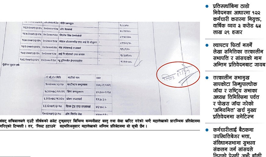 संसद् सचिवालयको अनियमिततामा महालेखाले ग¥यो ढाकछोप image