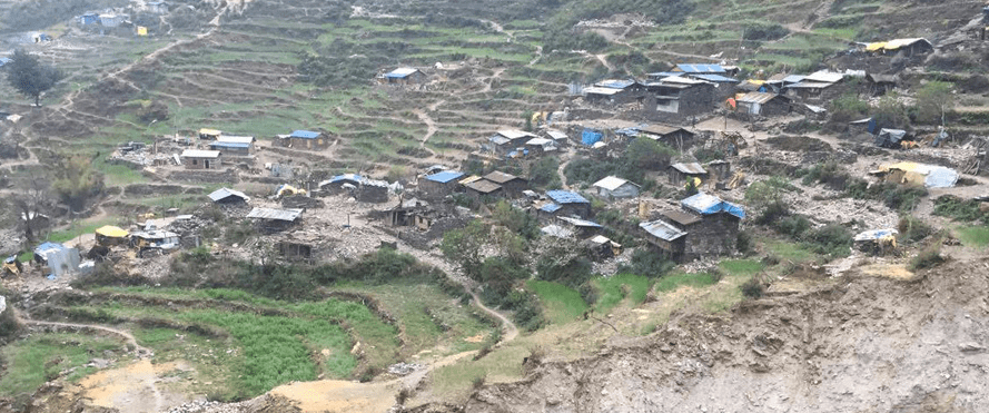 जमिन भासिँदै गएपछि गोरखाको खानीगाउँ पहिरोको उच्च जोखिममा