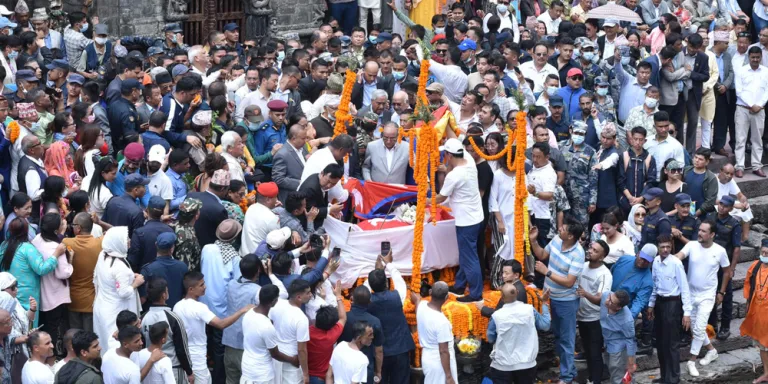 संविधान सभा अध्यक्ष एवं नेकपा एमालेका उपाध्यक्ष सुवासचन्द्र नेम्वाङको राजकीय सम्मानका साथ अन्त्येष्टि