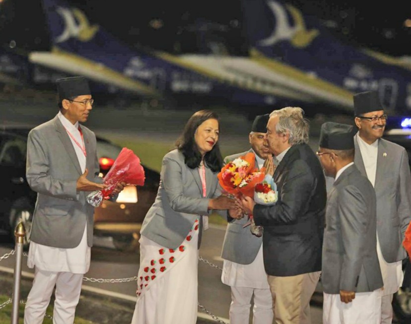 संयुक्त राष्ट्र संघका महासचिव गुटरेसले राष्ट्रपति र प्रधानमन्त्रीलाई भेट्दै image