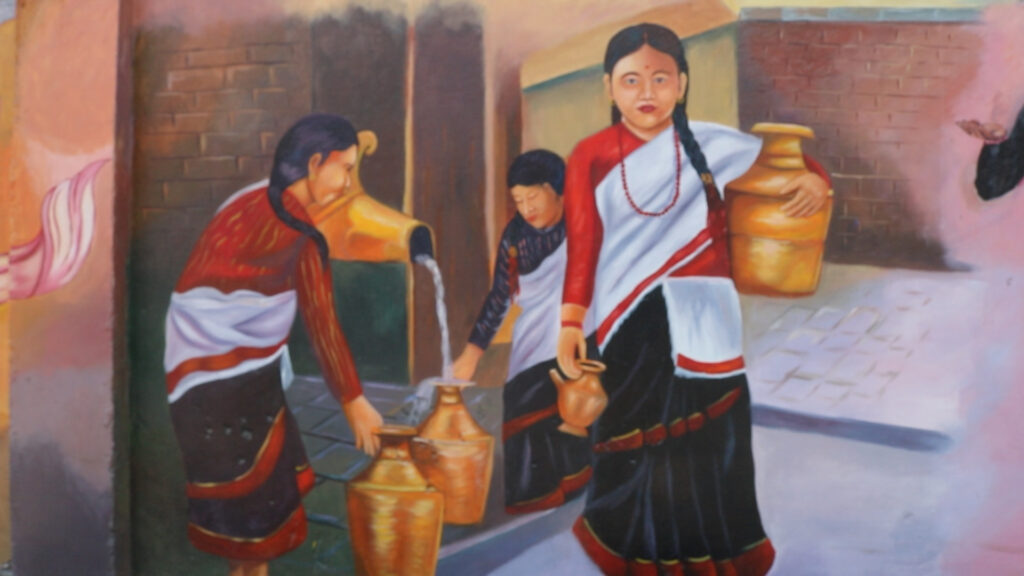 मध्यपुरको कला सँस्कृति जोगाउँन भित्ते चित्रमा जोड