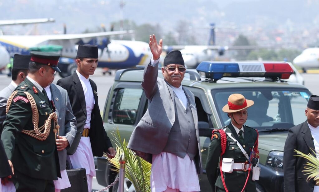 प्रधानमन्त्री प्रचण्ड भारत प्रस्थान