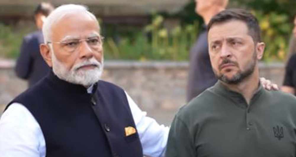 भारतीय प्रधानमन्त्री मोदी र युक्रेनका राष्ट्रपति जेलेन्स्कीबीच भेटवार्ता