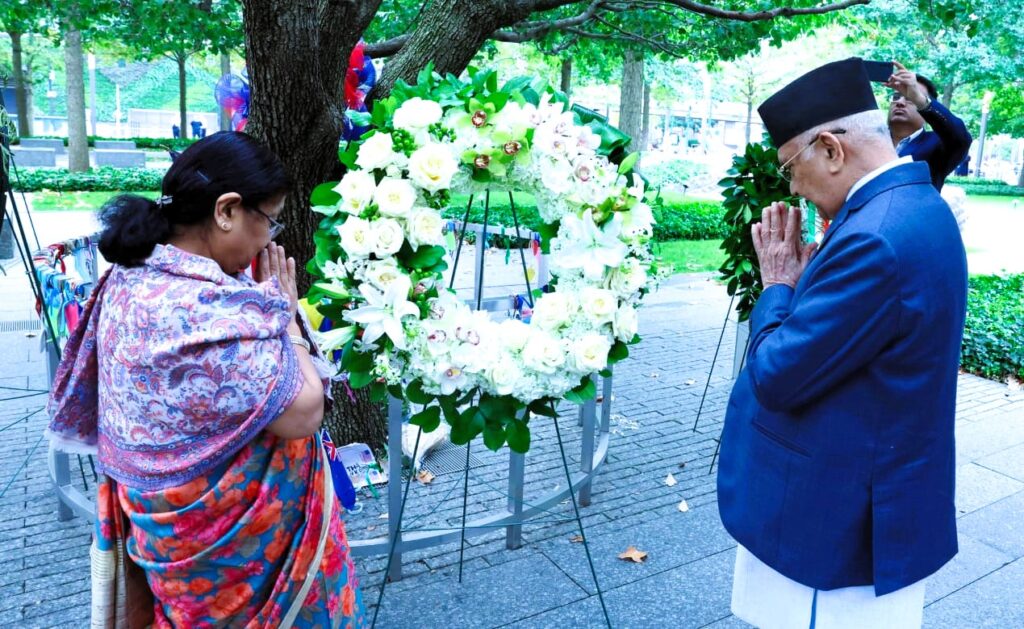‘सेप्टेम्बर ११ राष्ट्रिय स्मारक केन्द्र’ मा श्रद्धाञ्जली