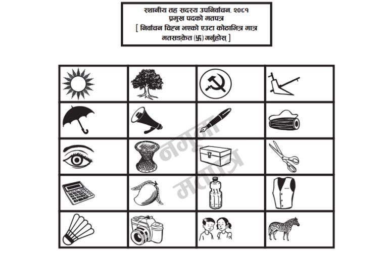 यस्तो छ उपनिर्वाचनको मतपत्र