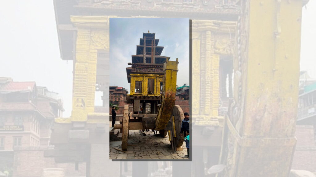 भक्तपुरमा बिस्का जात्राको तयारी तीव्र, भैरवनाथको रथ निर्माण हुँदै