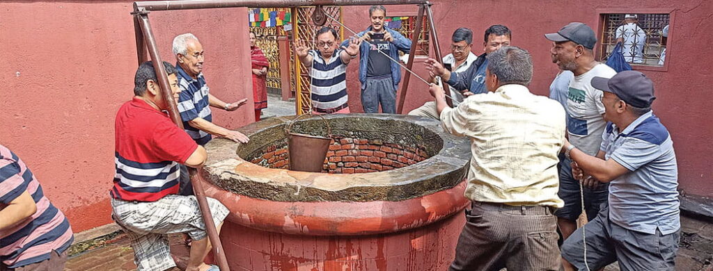 सिथि नखः पर्वमा पानीका स्रोत सरसफाइ, नेवार समुदायको परम्परागत अभ्यास
