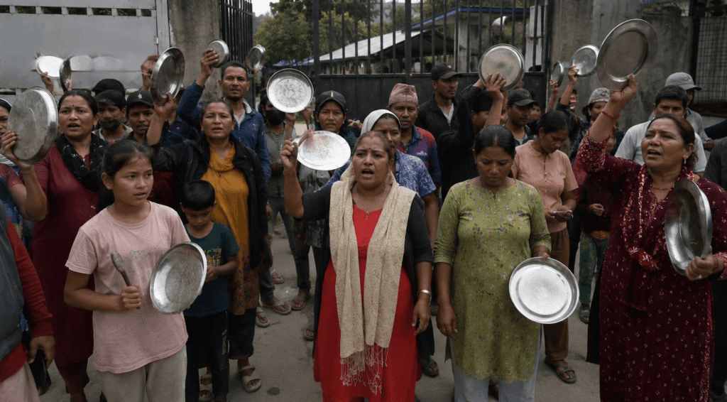 खाना नपाएको भन्दै खरिपाटी होल्डिङ सेन्टरमा सुकुमवासीको प्रदर्शन