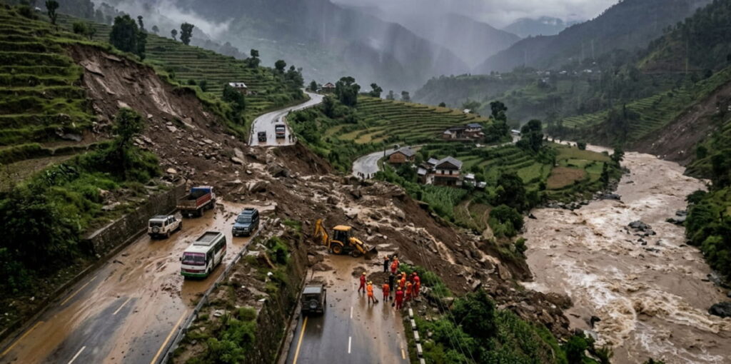 बाढी–पहिरोले देशभरका सडक अस्तव्यस्त, यी प्रमुख राजमार्गमा यातायात प्रभावित
